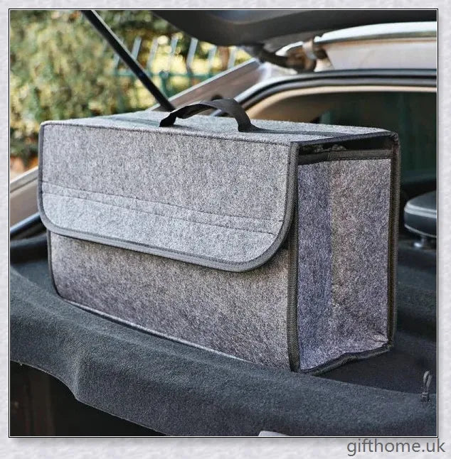 Premium felt car storage organiser with foldable, compact design for tidy car interiors