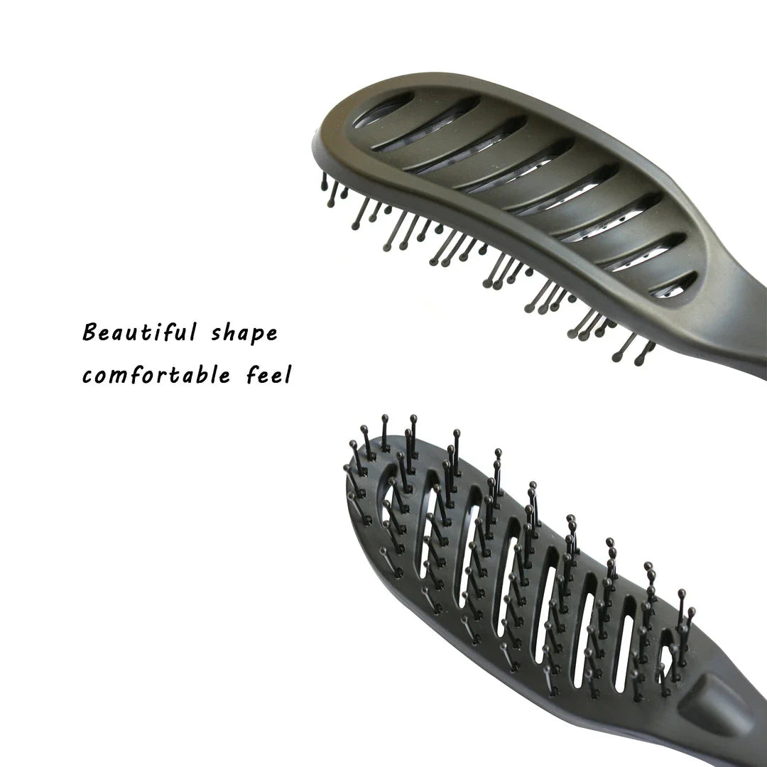 Premium anti-static curved hair comb with ergonomic design for salon-worthy styling and volume