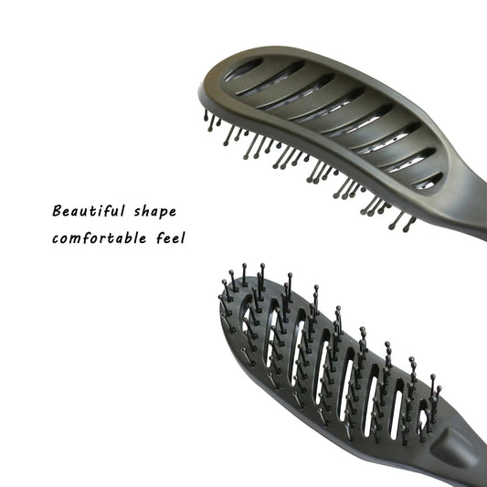 Premium anti-static curved hair comb with ergonomic design for salon-worthy styling and volume