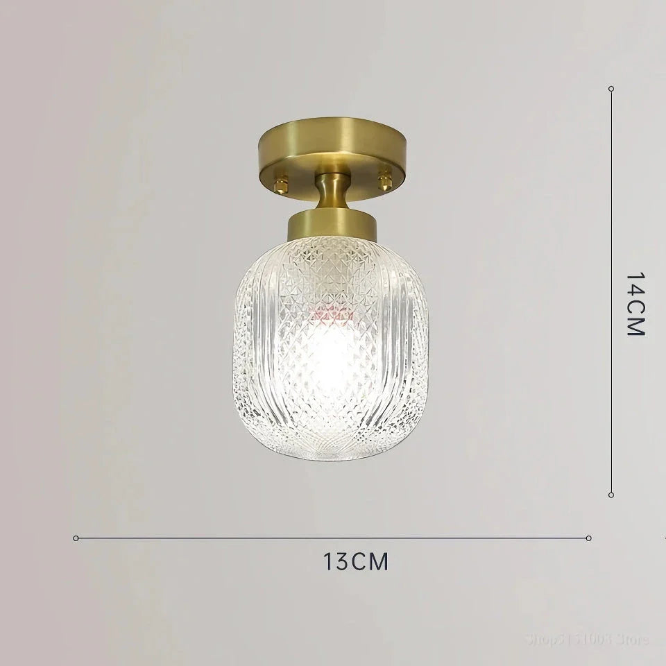 Elegant copper LED ceiling light with customisable light settings for living room, porch, and balcony
