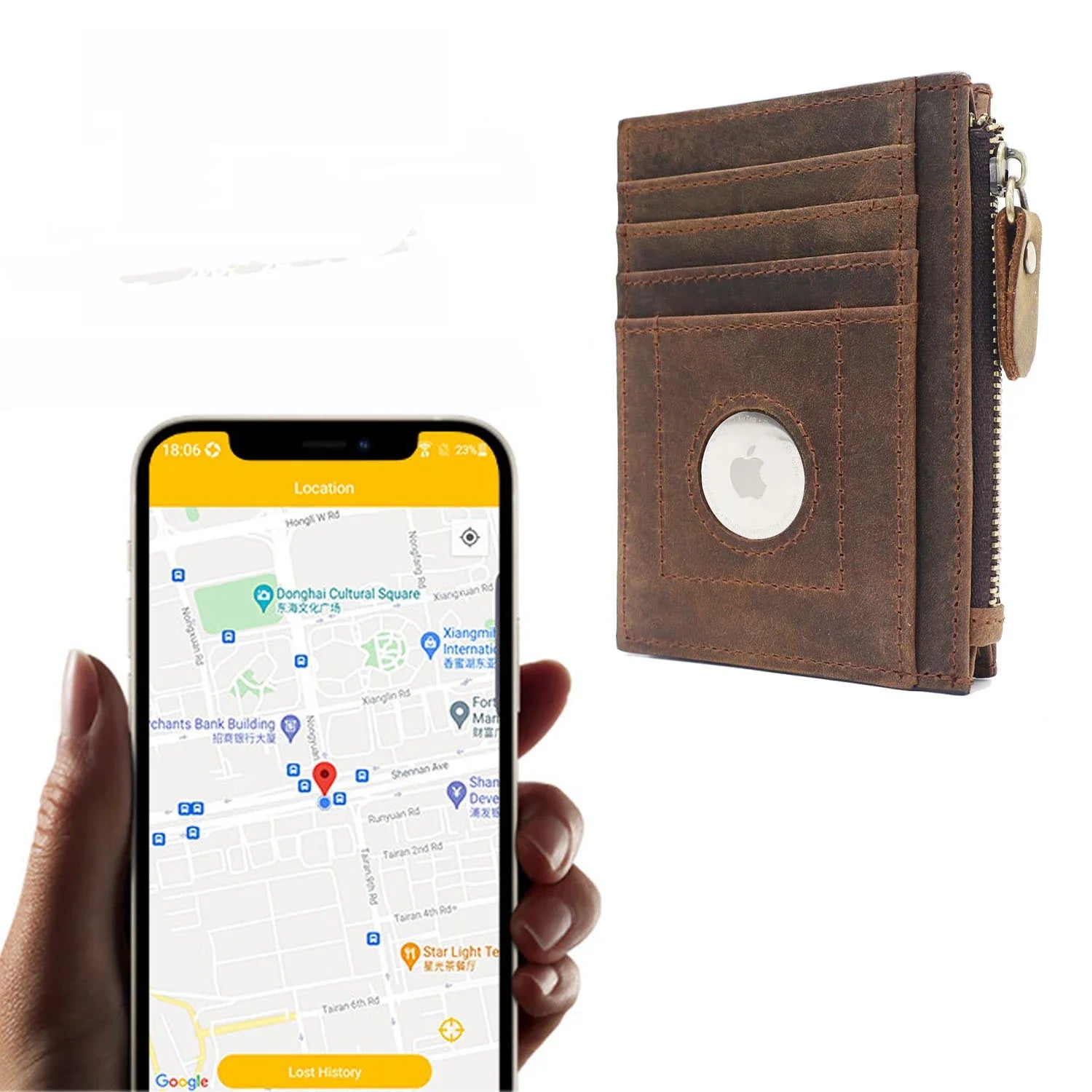 Premium cowhide leather wallet with concealed compartments and zipper closure, designed for secure and organised storage of cards, cash and other essentials.