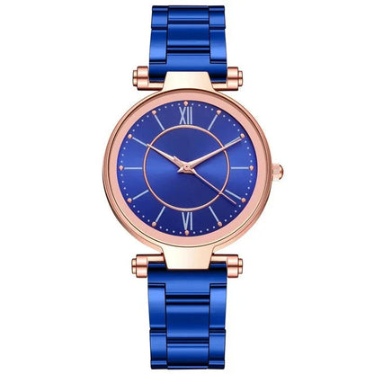 Exquisite rose gold stainless steel ladies' quartz watch with a classic, elegant design