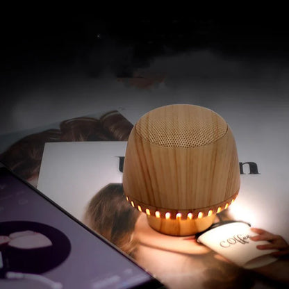 Stylish mushroom-inspired wireless earbuds with built-in night light, featuring powerful 5W speakers and Bluetooth 5.0 connectivity.