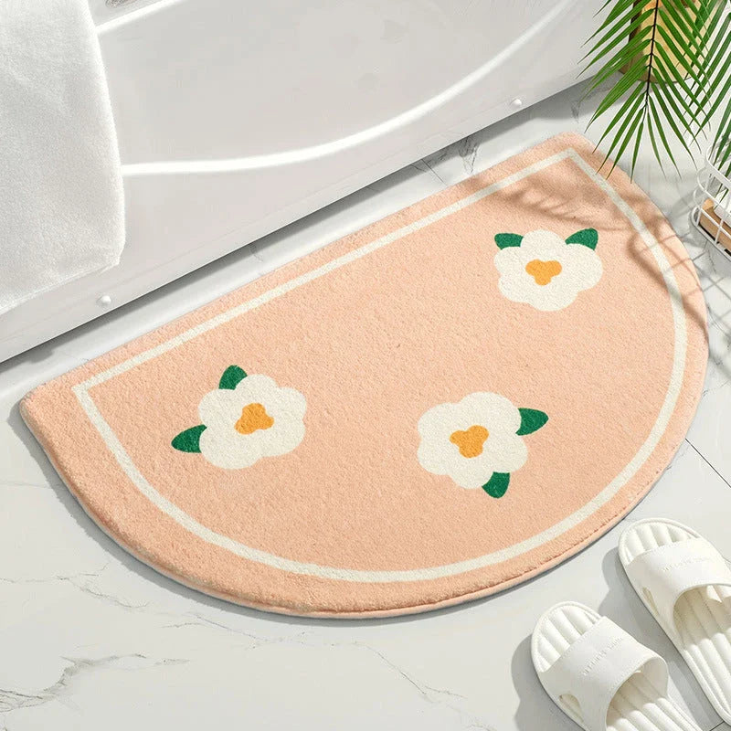Elegant floral doormat with a charming flower design, providing a warm and welcoming entrance to your home