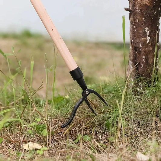 Aluminium Stand-Up Weed Puller with Long Vertical Handle for Effortless Gardening