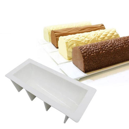 Premium silicone cake mould with woven heart-shaped and wood grain textures for creating delightful desserts