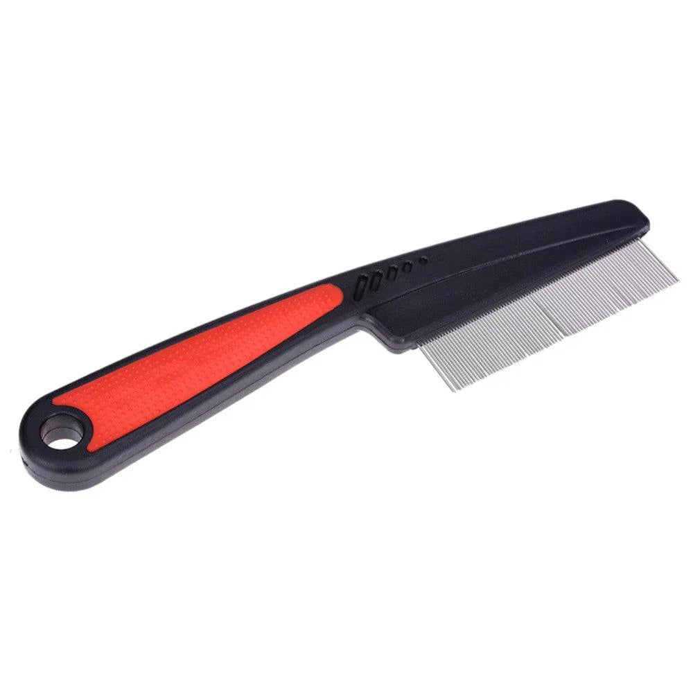 Premium pet flea and lice removal comb with durable stainless steel and plastic construction, designed for effective and comfortable grooming