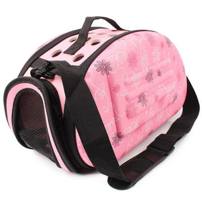 Premium breathable dog carrier in champagne colour with plush polyester lining and mesh panels for comfortable pet travel