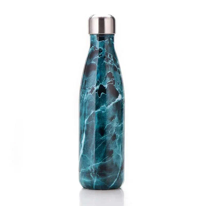 Premium stainless steel water bottle with double-walled vacuum insulation, available in pink colour and 500ml capacity