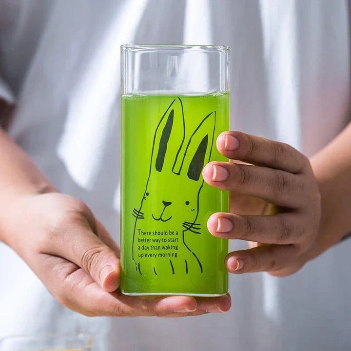 Charming animal-themed glassware with adorable pig, cat, and dog designs, made from durable, eco-friendly glass