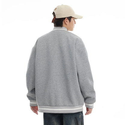 American Retro Embroidered Baseball Jacket with Vintage-Inspired Design and Relaxed Fit