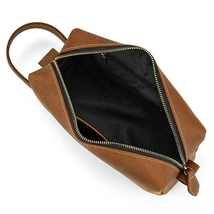 Premium leather clutch bag with multiple interior pockets, designed for the sophisticated British gentleman