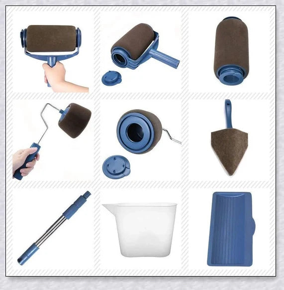 Premium Paint Roller Kit with large paint chamber, micro-fibre roller, and precision edging tools for a flawless painting job