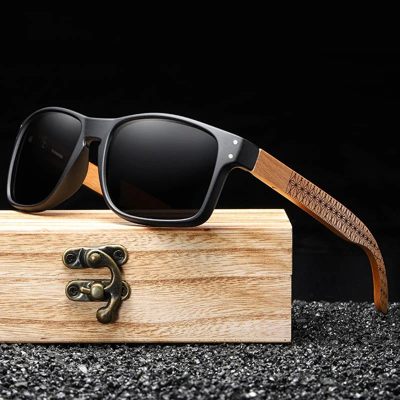 Handcrafted beechwood polarized pilot sunglasses with advanced lens features for superior comfort and eye protection