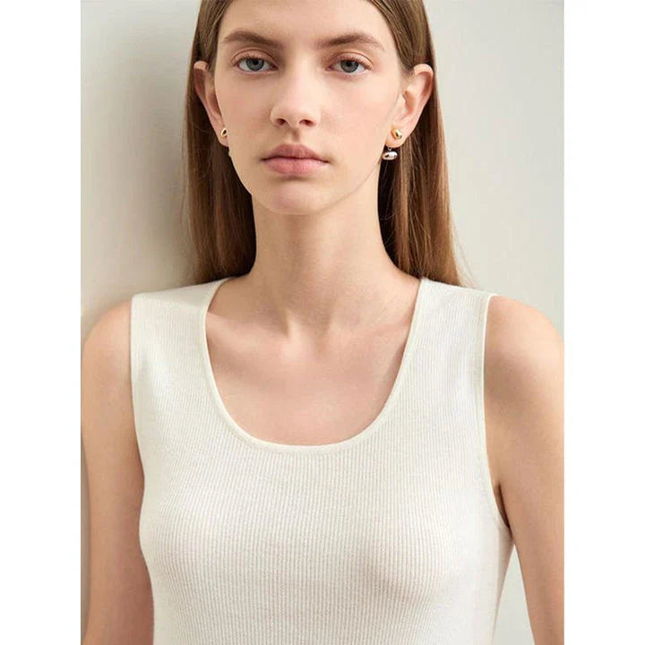 Elegant silk camisole with unique hollow-out design, perfect for summer in the UK