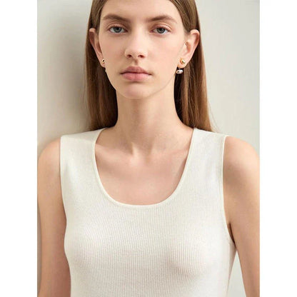 Elegant silk camisole with unique hollow-out design, perfect for summer in the UK