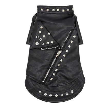 Premium black leather cat jacket with reinforced seams and a comfortable fit for stylish felines