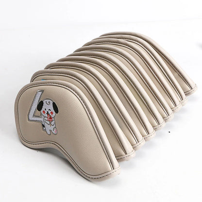 Premium printed golf iron covers in a variety of vibrant colours, designed to protect clubs and showcase personal style