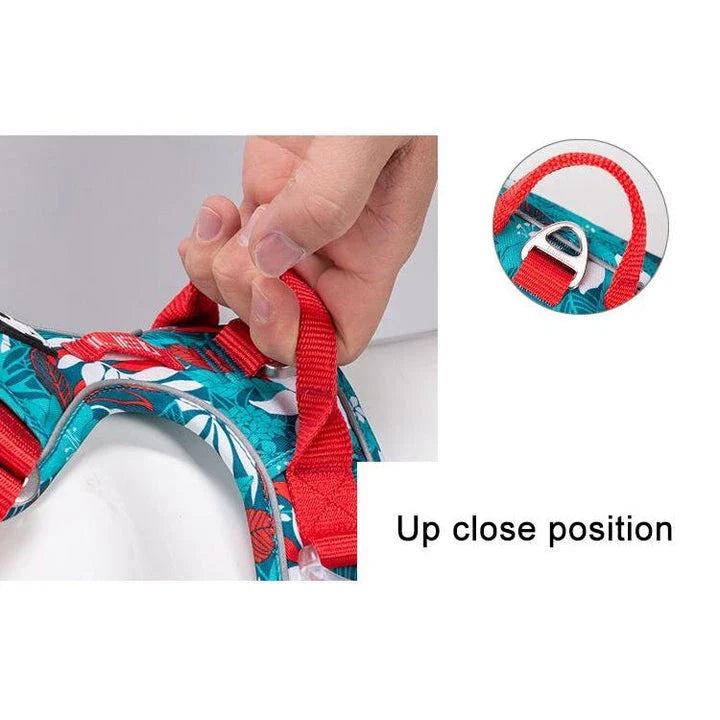 Premium explosion-proof reflective camouflage dog harness with aviation aluminium buckle for enhanced safety and visibility