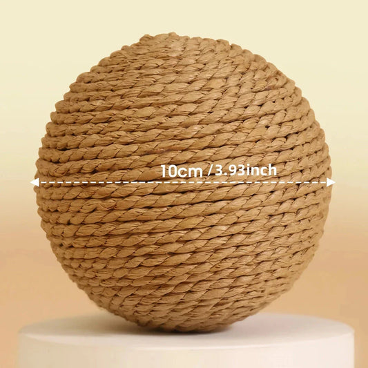 Interactive sisal cat scratching ball with sound, a unique toy that keeps cats entertained and promotes healthy scratching habits.
