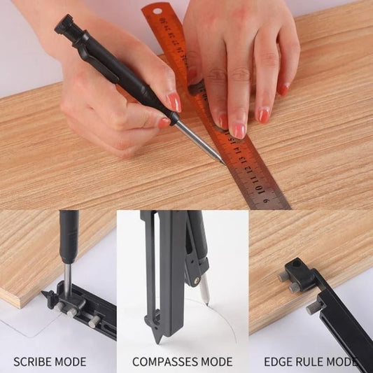 Premium Aluminium Marking Tool with Adjustable Pencil Holder and Clear Scale for Precise DIY Projects