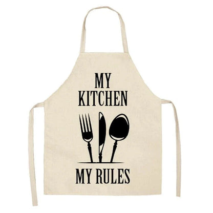 Premium Cotton and Linen Apron in Blue, Green, Grey, and White colors for the modern British kitchen