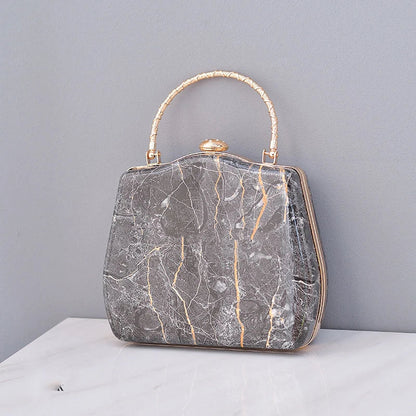 Premium marble-patterned crossbody bag for stylish ladies, featuring PU leather construction, roomy interior, and adjustable strap for hands-free carrying