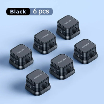 6-pack magnetic cable clips organiser with adjustable cord holder for desk, car, and home use