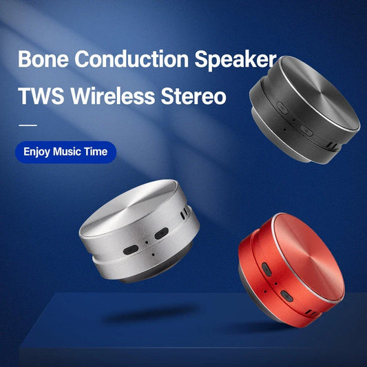Compact, premium aluminium alloy Bluetooth bone conduction speaker with versatile sound experience