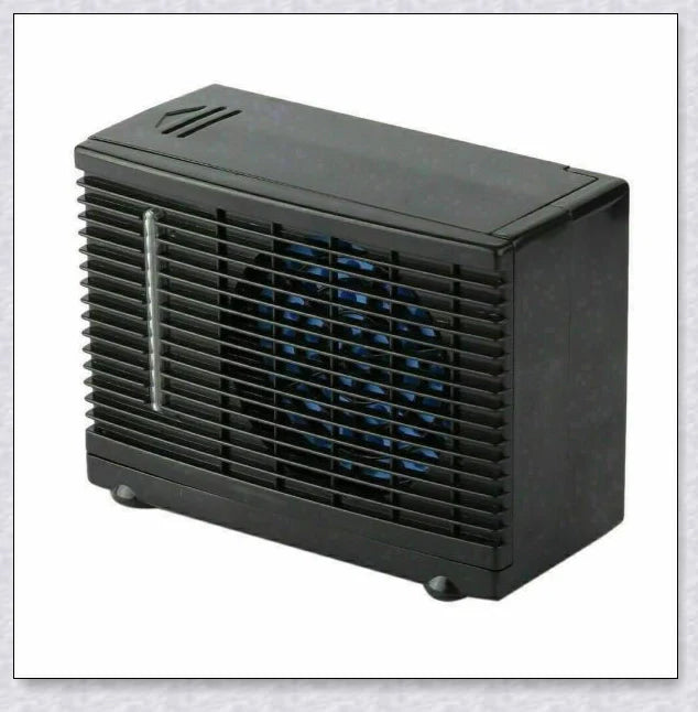 Compact Portable Car Air Conditioner with adjustable settings and non-slip base for keeping your vehicle cool and comfortable.