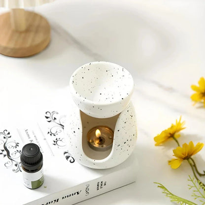Nordic Style White Porcelain Essential Oil Diffuser with Minimalist Design for Relaxation and Home Decor