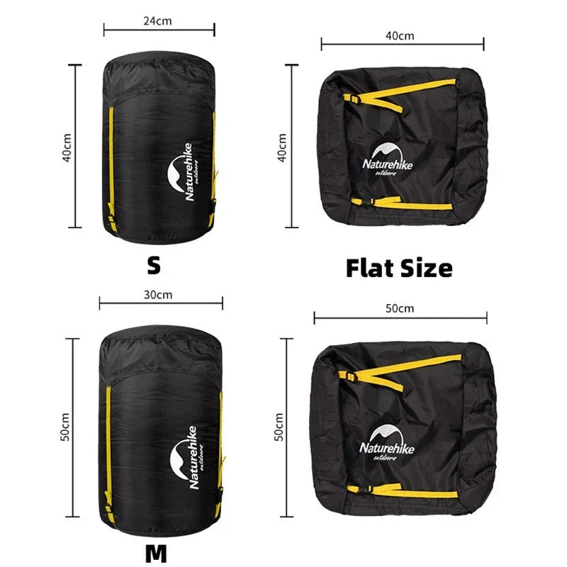 Versatile Splash-Proof Compression Storage Sack for Sleeping Bags - Durable Nylon Design, Water-Resistant, Optimal Compression, Lightweight and Portable
