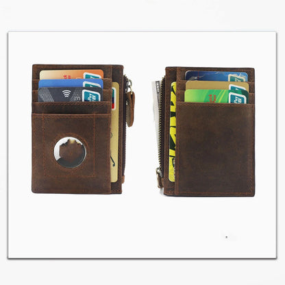 Premium cowhide leather wallet with concealed compartments and zipper closure, designed for secure and organised storage of cards, cash and other essentials.