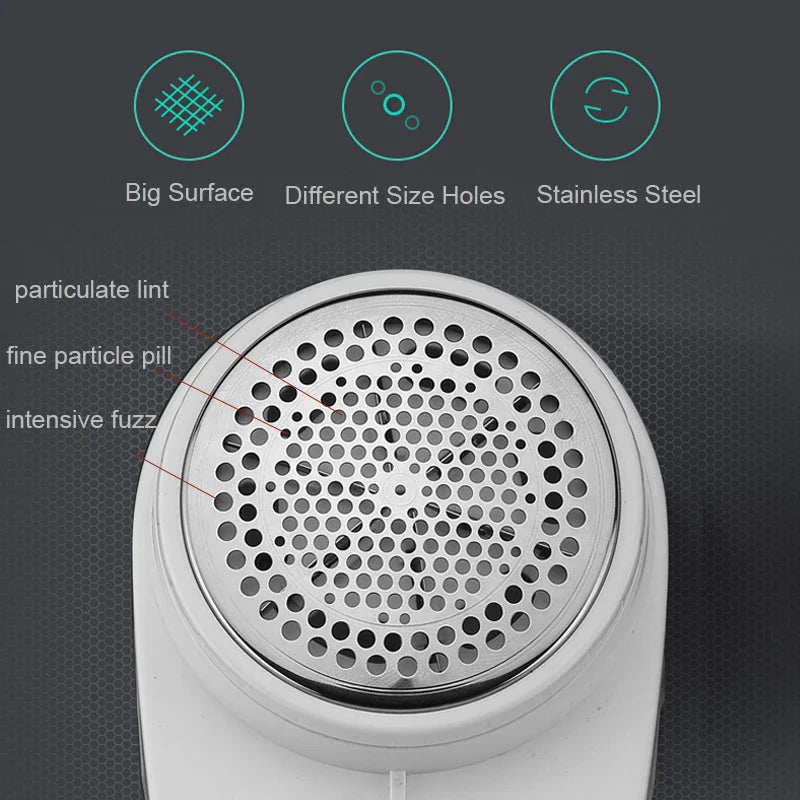 Portable USB Rechargeable 6-Blade Fabric Shaver and Lint Remover for keeping clothes looking fresh