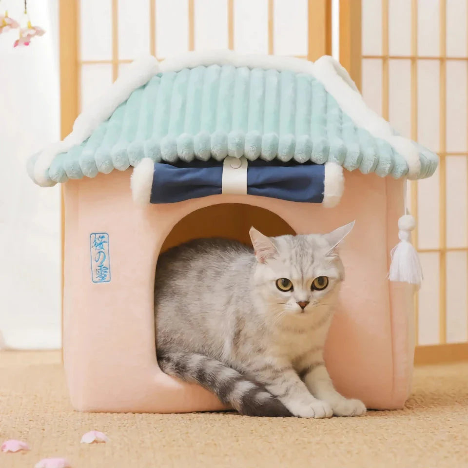 A cosy and stylish pet house designed to keep your furry friend warm and comfortable during the winter months.
