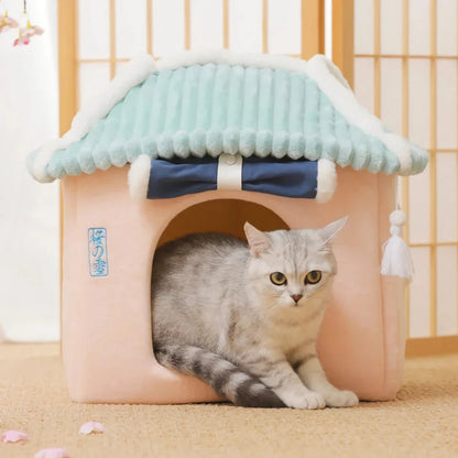 A cosy and stylish pet house designed to keep your furry friend warm and comfortable during the winter months.