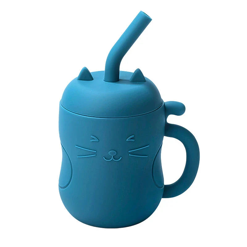 Premium leak-proof baby sippy cup with soft silicone straw and portable snack storage