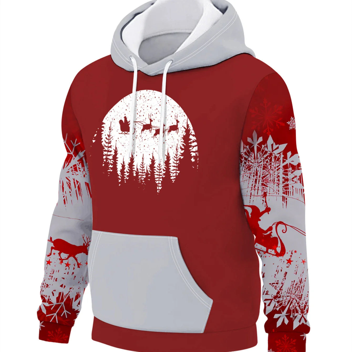 Premium men's festive jumper with delightful digital print design, crafted with premium polyester fibres for cosy, stylish winter wear
