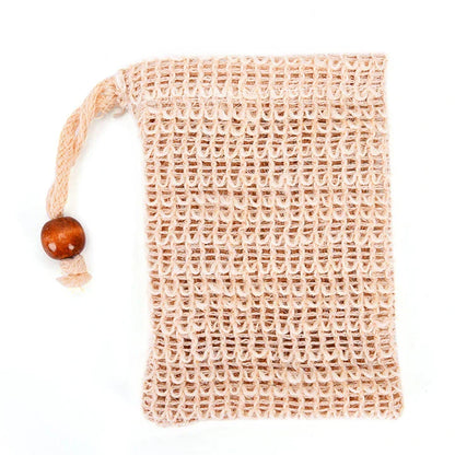 Premium eco-friendly sisal soap saver pouch with natural fibre construction for luxurious, sustainable cleansing