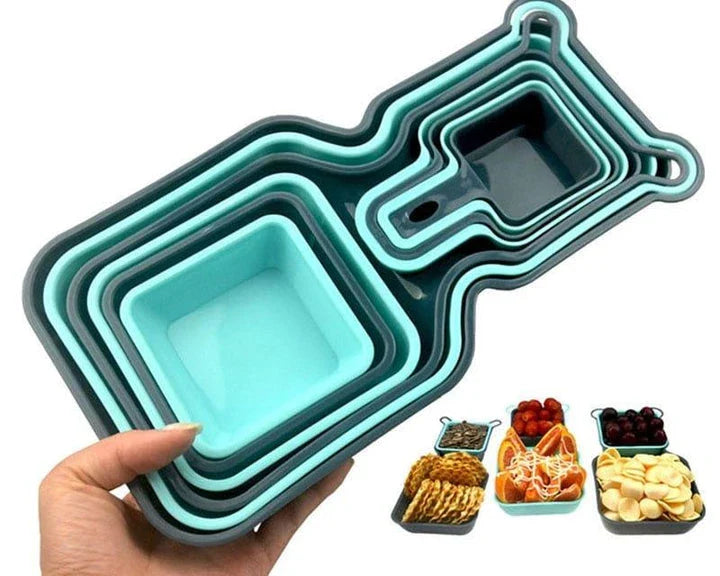 Premium 10-piece mixing bowl and serving plate set in stylish blue-grey colour