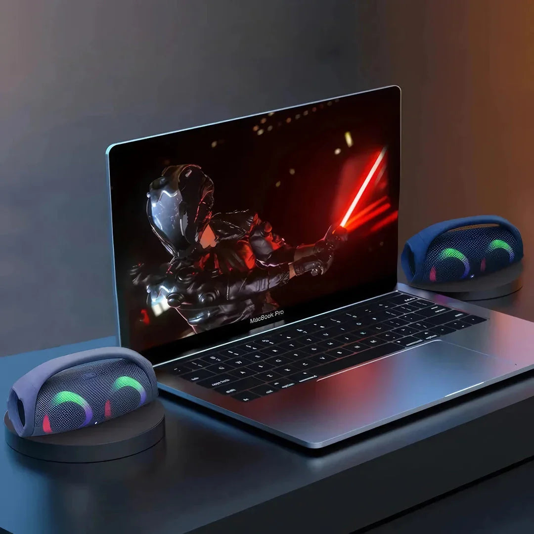 Dynamicbeat Portable Bluetooth Speaker with 100W output, RGB lights, and waterproof design