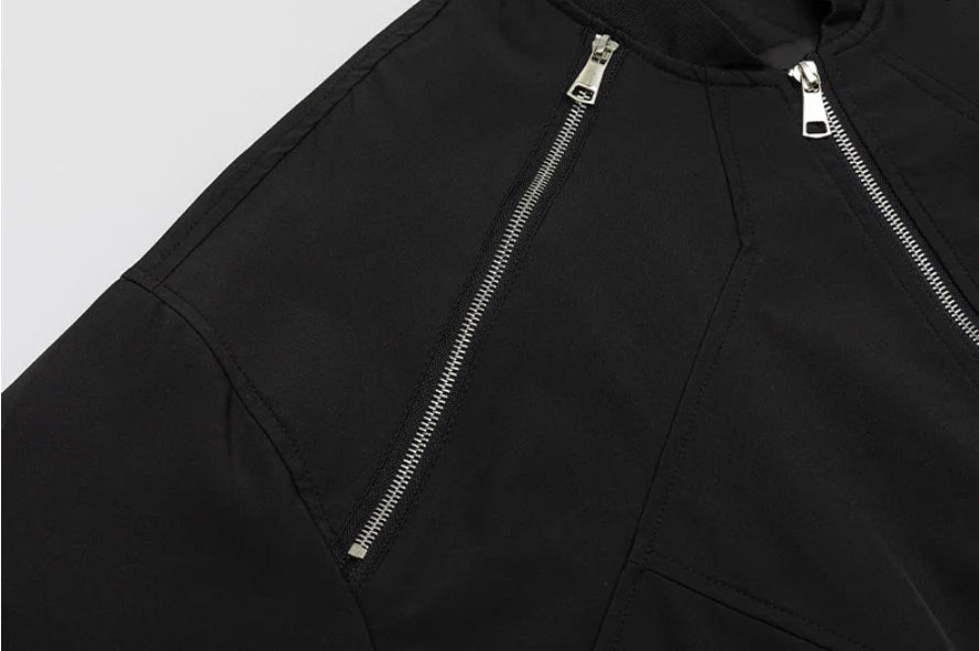 Premium high-street workwear jacket for men in black and purple colours, featuring a sleek, modern silhouette and durable construction.
