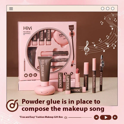 Chic Makeup Set with Matte Lipsticks, Honey Powder, and Eye Makeup Essentials