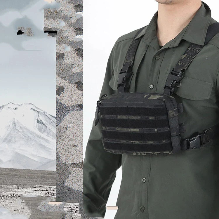 Premium Camouflage Tactical Vest with double shoulder straps, spacious capacity, and versatile camouflage patterns for outdoor adventures
