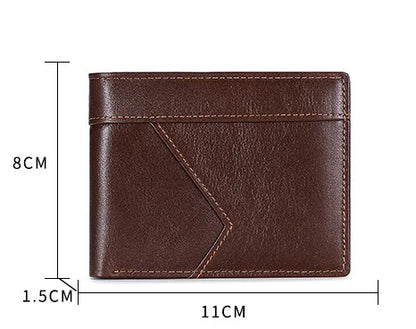 Premium leather wallet with RFID-blocking technology, featuring a smooth, elegant design for the discerning gentleman