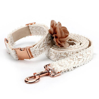 Elegant floral dog collar made with premium nylon materials for stylish and comfortable wear