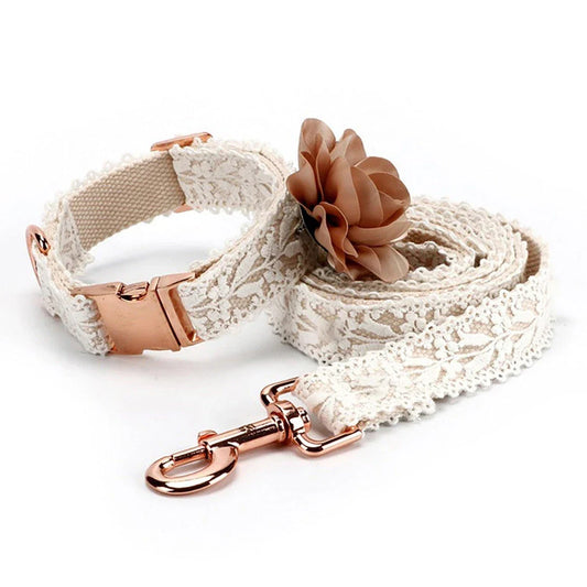 Elegant floral dog collar made with premium nylon materials for stylish and comfortable wear