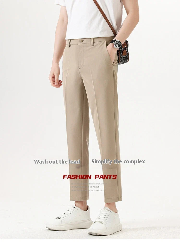 Men's sophisticated stretch trousers with tailored pencil fit, available in a range of classic colours