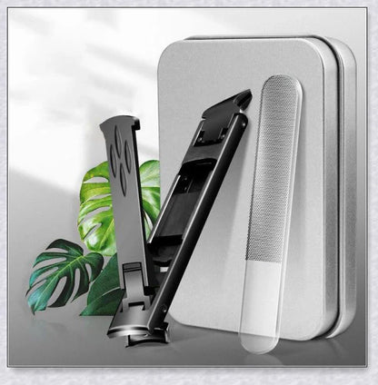Fold-Away Double-Ended Nail Clipper - Premium British Manicure Set with Stainless Steel Blades and Ergonomic Grip