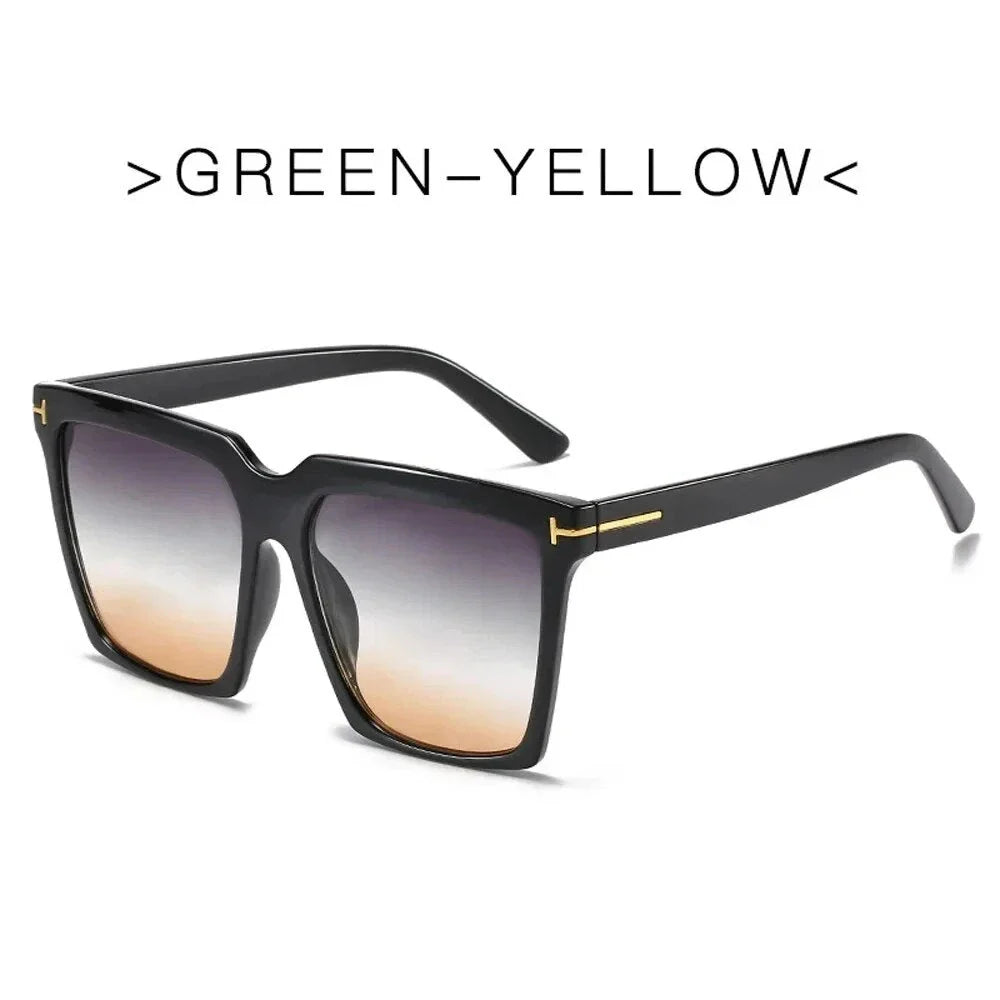 Stylish oversized square sunglasses for women with UV400 protection and gradient lenses